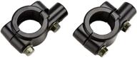 👍 enhance safety and style with kemimoto 10mm 7/8" universal motorcycle black aluminum handlebar mirror mount clamps, 2 pack logo