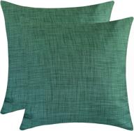 🍀 pack of 2 - emerald green throw pillow cover (18x18 inch) by the white petals: decorative, washable cushion covers for couch, sofa, bedroom, living room logo