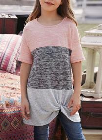 img 1 attached to 👚 GOSOPIN Sleeve T Shirts Colorblock XX Large Girls' Clothing: Active Wear for Extra Comfort & Style