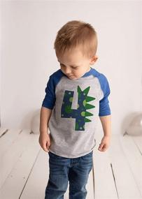 img 3 attached to 🦖 Dapper Dinos: Ate Apparel's Boys' Dinosaur Birthday Raglan Clothing