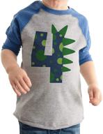 🦖 dapper dinos: ate apparel's boys' dinosaur birthday raglan clothing logo