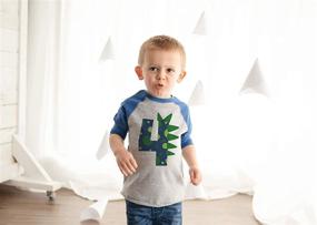 img 2 attached to 🦖 Dapper Dinos: Ate Apparel's Boys' Dinosaur Birthday Raglan Clothing