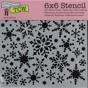 img 3 attached to ❄️ Crafter's Workshop Holiday Stencil 2 Pack - Snowflakes (TCW720) and Fir Branch (TCW870) - Reusable Templates for Art Journaling, Mixed Media, and Scrapbooking - 6" x 6