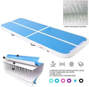 img 2 attached to 🤸 Inflatable Gymnastics Mat - KIKILIVE 4/8-inch Thick, Lengths from 10ft to 39ft Air Gymnastics Track Mat with Electric Air Pump for Training, Cheerleading, and More