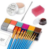 🎭 ccbeauty 12-color face body paint kit with wound scar wax, fake scab blood, brushes, spatula - perfect for special effects sfx halloween makeup & costumes logo