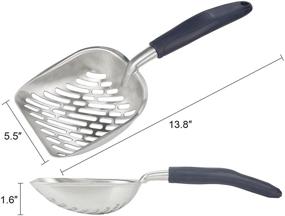 img 2 attached to 🐾 Efficient and Durable CO-Z Solid Aluminum Alloy Cat Litter Scoop with Flexible Long Handle - Deep Shovel and Sifter Combo