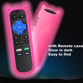 img 3 attached to 🎮 Enhanced Remote Control for Hisense 4k Roku TV - Volume Control, TV Power Button, and Pink Case