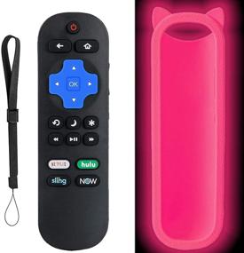 img 4 attached to 🎮 Enhanced Remote Control for Hisense 4k Roku TV - Volume Control, TV Power Button, and Pink Case