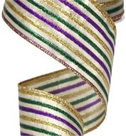 metallic stripe wired ribbon yards logo