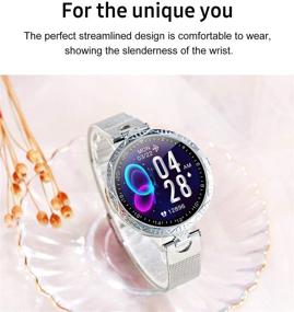 img 3 attached to 🌟 Stylish Smart Watch for Women: Fitness Tracker with Blood Pressure & Heart Rate Monitoring, Waterproof Design - Bluetooth, Pedometer, Sleep & Sport Activity Tracking - iOS & Android Compatible - Silver Gray