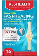 💊 all health advanced fast healing hydrocolloid gel bandages, fingers & toes, 16 ct - accelerated first aid recovery for blisters and wound care логотип