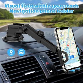 img 2 attached to 📱 Securely Mount and Hold Your Mobile Phones with Car Phone Holder Mount & Dashboard Windshield Car Phone Holder