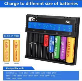 img 2 attached to 🔋 IMREN 18650 Battery Charger: Rapid 8 Bay Charging for 3.7V Lithium Batteries - 14500, 14650, 17500, 17670, 18350, 18650, 18700, 20700, 21700, 26650