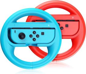 img 4 attached to VOYEE Nintendo Switch Wheel Steering Wheel Accessories Compatible with Switch JoyCon Controllers, 2 Pack - Family Use (Blue and Red)