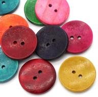 🧵 housweety 50pcs wood sewing buttons scrapbooking 2 holes round mixed 3cm (1 1/8") diameter logo