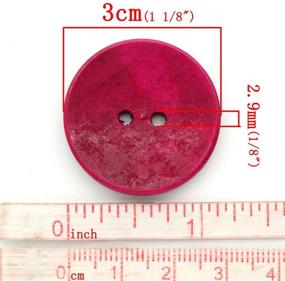 img 1 attached to 🧵 Housweety 50PCs Wood Sewing Buttons Scrapbooking 2 Holes Round Mixed 3cm (1 1/8") Diameter