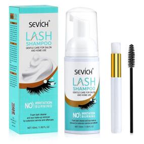 img 4 attached to Lash Shampoo: Gentle and Effective Eyelash Extension Cleanser, 50ML Lash Cleanser for Extensions & Natural Eyelashes, Paraben & Sulfate Free Eyelid Foaming Cleanser for Makeup Removal, Safe for Salon & Home Use