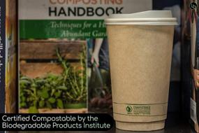 img 2 attached to 🌿 Environmentally-Friendly Disposable Compostable Coffee Cups with cPLA Lids, Stirrers, and Sleeves - 50 Pack, 20 Ounce