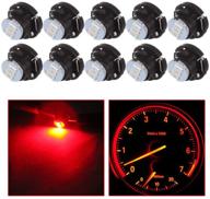 🔌 cciyu red t5/t4.7 neo wedge 3 smd a/c climate control led light bulbs instrument panel indicator lamp - 10 pack logo