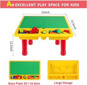 img 1 attached to burgkidz Kids 2-in-1 Block Table: Large Building Blocks Set for Children's Education & Creativity, Primary Colors
