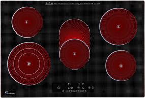 img 4 attached to 🔥 STULENG 30 Inch Electric Cooktop: 5 Burner Stove Top with Radiant Glass, Sensor Touch Control, and Timer