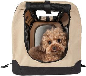 img 3 attached to Convenient Foldable Pet Crate with Zippered 360° Vista View for Ultimate Comfort