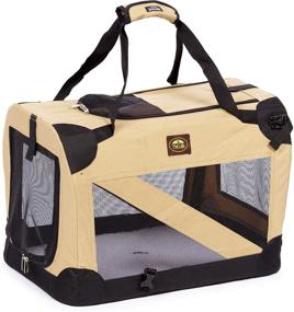 img 1 attached to Convenient Foldable Pet Crate with Zippered 360° Vista View for Ultimate Comfort