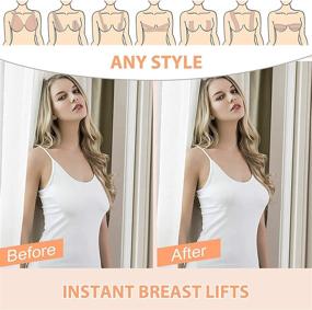 img 3 attached to 👙 Breathable Boob Tape Lift & Nipple Cover Set - 10 Pieces, Petal Backless, Athletic Tape for A-E Cup (Large, Beige) - Enhanced SEO