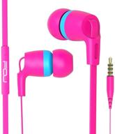 🎧 high-definition earbuds with mic & noise isolation - enhanced bass, flat cable - ios/android (rose red/blue) logo