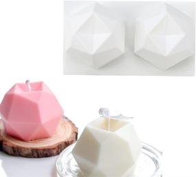 img 4 attached to 🔲 Versatile DIY Silicone Mold for Handmade 3D Polygonal Candles, Soap Décor, and Epoxy Home Furnishings