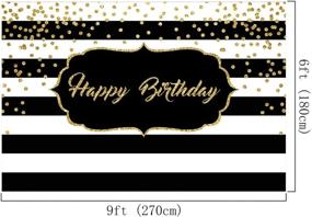 img 1 attached to Glittery Golden Dots on Elegant Black and White Striped Background: 9x6ft Happy Birthday Backdrop for Adult Party – Perfect Bady Decorations, Photo Booth Props, Table Cake & Supplies