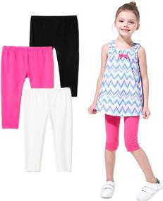 img 4 attached to 👧 Stylish and Comfy Toddler Girls' Bear Mall Capris Leggings - Perfect for Everyday Fashion