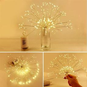 img 1 attached to Upgrade Firework Lights 4pcs - Hanging Starburst Lights LED Copper Wire String Lights Battery Operated Fairy Lights with Remote Control, 8 Modes Dimmable - Ideal for Halloween, Party, Christmas, Outdoor Decor