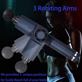 img 2 attached to 💪 Powerful Massage Gun for Athletes with 4 Heads & 6 Speeds - Blue Muscle Massager for Deep Tissue Percussion Massage, Pain Relief, and Portable Muscle Therapy