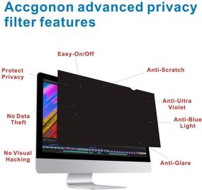 img 2 attached to Accgonon 23.6-Inch Widescreen Privacy Screen Protector: Anti-Glare, Anti-Spy, Anti-Blue, and UV Protection for Easy Install - Keep Your Monitor Secure!