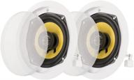 white 2 way kevlar round 5.25-inch acoustic audio hd5-pr speakers logo