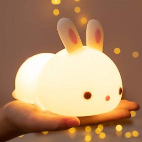 img 4 attached to 🐰 Cute Bunny Kids Night Light: Perfect Birthday Gift for Girls, Women & Teenagers - One Fire Bunny Lamp for Squishy Night Light Experience in Kids Bedroom