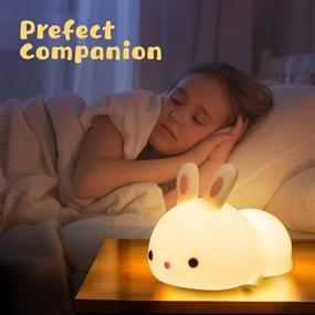 img 1 attached to 🐰 Cute Bunny Kids Night Light: Perfect Birthday Gift for Girls, Women & Teenagers - One Fire Bunny Lamp for Squishy Night Light Experience in Kids Bedroom