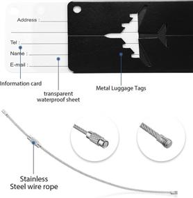 img 3 attached to Aluminium Luggage Identifier Baggage Tags & Handle Wraps - Essential Travel Accessories for Business Travelers
