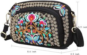 img 2 attached to 👜 Women's Vintage Embroidery Canvas Crossbody Wallet for Handbags & Wallets