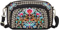 👜 women's vintage embroidery canvas crossbody wallet for handbags & wallets logo