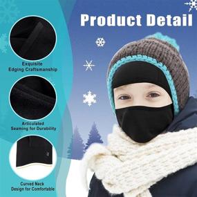 img 2 attached to 🧣 Stay Warm with 2 Pack Kids Balaclava Face Masks - Perfect Cold Weather Hat Ski Mask for Boys and Girls! Ideal Windproof Face Warmer for Skiing and Cycling