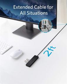 img 1 attached to 🔌 Anker Ultra-Slim USB 3.0 Hub with 4 Ports and 2 ft Extended Cable [No Charging], for MacBook, Mac Pro, Mac mini, iMac, Surface Pro, XPS, PC, Flash Drive, Mobile HDD