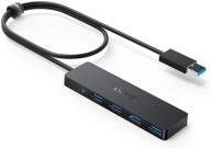 🔌 anker ultra-slim usb 3.0 hub with 4 ports and 2 ft extended cable [no charging], for macbook, mac pro, mac mini, imac, surface pro, xps, pc, flash drive, mobile hdd логотип