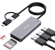 🔌 ziyuetek usb c hub with 3 usb 3.0 hub sd/micro sd card reader - compatible with 2020-2016 macbook pro 13/15/16, new mac air/ipad pro/surface, chromebook, and more - multi-port type c and usb 3.0 adapter (gray) logo