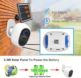 img 3 attached to EVERSECU Outdoor Solar-Powered Wireless Security Camera: Rechargeable Battery-Operated 1080P Home CCTV Surveillance with Motion Detection, 2-Way Audio, Night Vision - Waterproof & WiFi Enabled