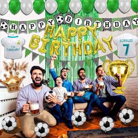 img 3 attached to ⚽️ Real Madrid CF Soccer Birthday Decorations: La Liga-Theme Balloons Set for Football Fans, Perfect Party Supplies and Ideal Gift