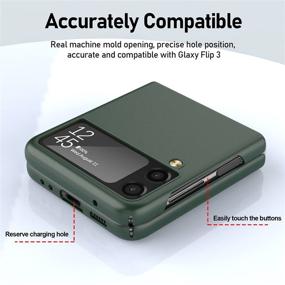 img 1 attached to 📱 Чехол Vizvera Galaxy Z Flip 3 | Разработан для Samsung Flip 3 5G Case 2021 | 2-в-1 Ультратонкий Легкий | Анти-удар | Износостойкий | Корпус из прочного материала с высокой степенью защиты от ударов для Samsung Z Flip 3 (Зеленый)