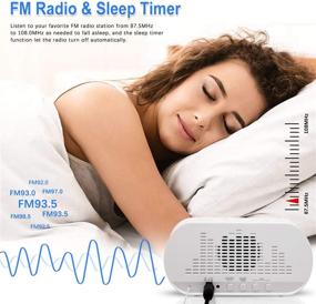 img 3 attached to ⏰ SMDEE Alarm Clock Radio - FM with Sleep Timer, Dual USB Ports, Dual Alarms & More! Perfect for Bedrooms, Kids & Heavy Sleepers - White