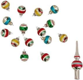 img 1 attached to 🎄 Kurt Adler Mini Ornaments and Treetop, Set of 16